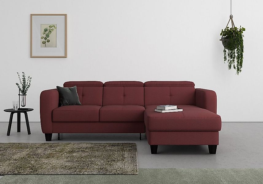 sit&more Ecksofa Belluci L-Form, inklusive Federkern, wahlweise mit Bettfun günstig online kaufen