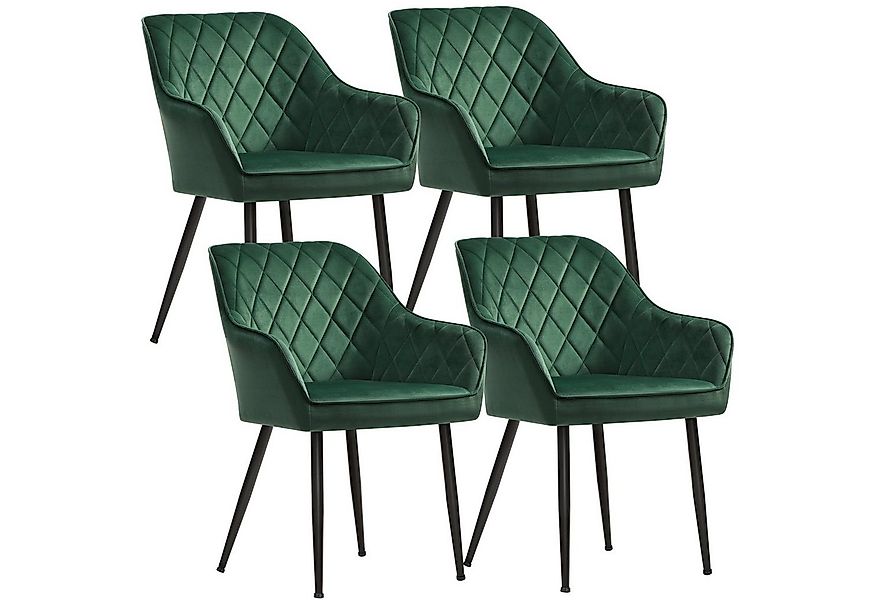 SONGMICS Esszimmerstuhl (4 St), Polsterstuhl, verstellbare Füße, Samt​ günstig online kaufen