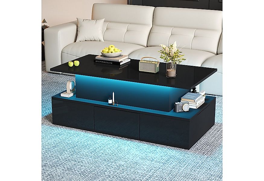 MODFU Couchtisch Kaffeetisch mit hydraulischer Hebefunktion (Wohnzimmertisc günstig online kaufen