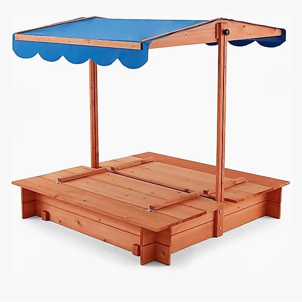 HOME DELUXE Sandkasten BUDDELKISTE, (Set, Mit verstellbarem Dach und Bodenp günstig online kaufen