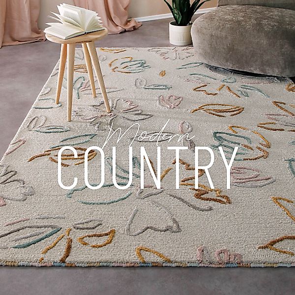 Wecon home Teppich »Vee«, rechteckig, 10 mm Höhe, Wollteppich, floral, hoch günstig online kaufen