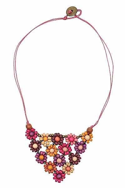 COLLEZIONE ALESSANDRO Kette mit Anhänger "Fiore", bunte Blumen aus Holzperl günstig online kaufen