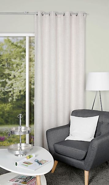 HOME WOHNIDEEN Gardine "LINORA" Ösen 1 Stk. tlg. DEKO, LEINENSTRUKTUR, UNI, günstig online kaufen