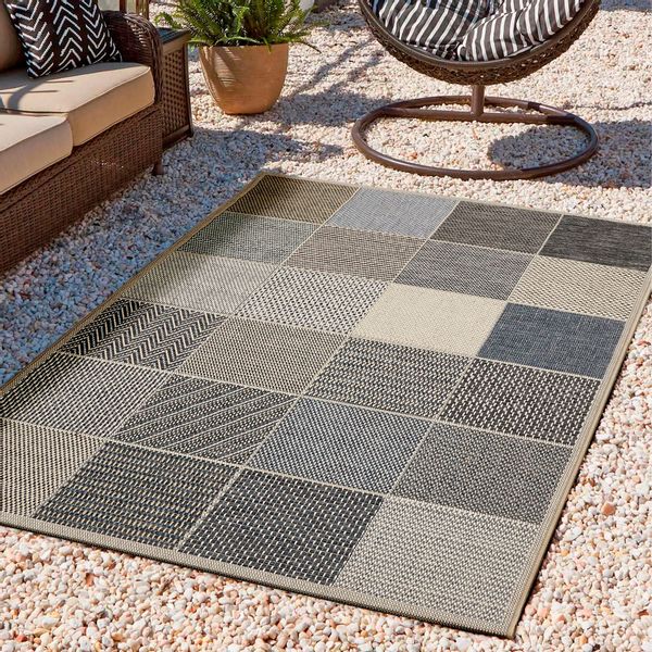 Andiamo Teppich "Clyde 2" rechteckig 5 mm Höhe Flachgewebe, Patchwork Desig günstig online kaufen