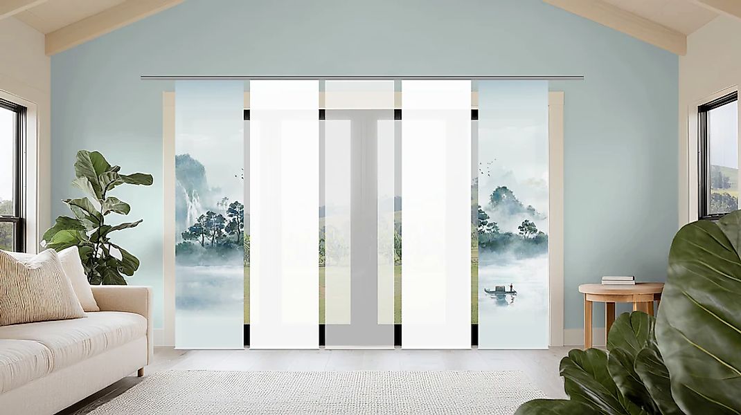 HOME WOHNIDEEN Schiebegardine "VITNAM" Paneelwagen 5 Stk. tlg. Schiebewand günstig online kaufen