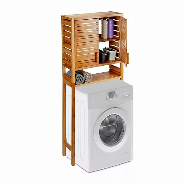 relaxdays Waschmaschinenschrank Bambus natur günstig online kaufen