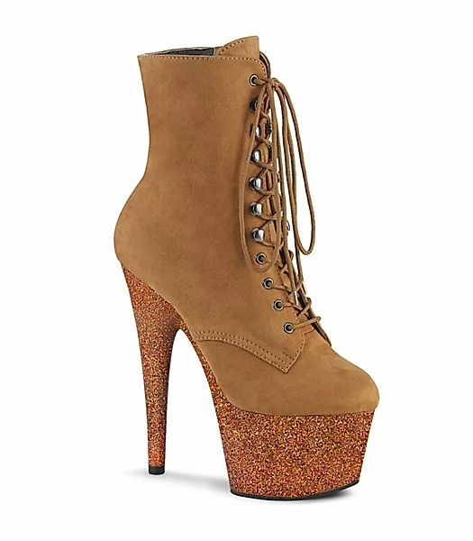 Ankle Boots Adore-1020FSMG, Glitzer High Heels von Pleaser 35 Camel günstig online kaufen