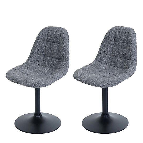 MCW Esszimmerstuhl A60 2er-Set Dunkelgrau Stoff/Textil Boucle 450g/m² günstig online kaufen