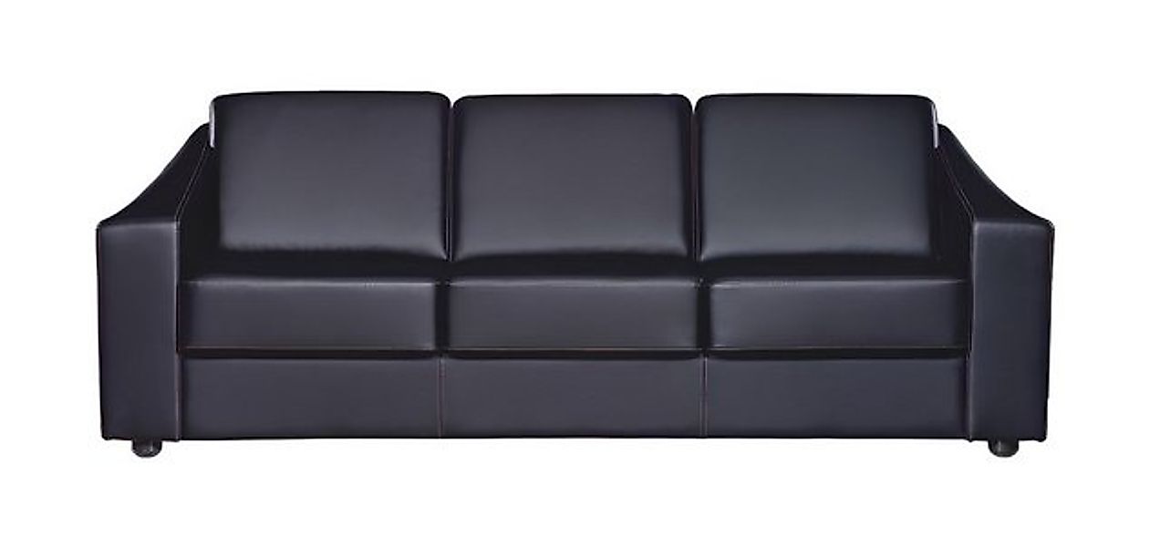 Xlmoebel 3-Sitzer Hochwertiges Dreisitzer-Sofa in Schwarz aus Leder für das günstig online kaufen