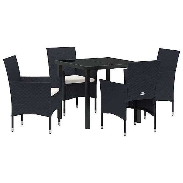 vidaXL 5-Teilige Garten-Essgruppe aus Schwarzem Poly Rattan 3379724 günstig online kaufen