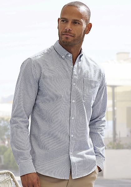 H.I.S Langarmhemd "Regular-fit", Oxfordhemd langarm mit Button-down-Kragen günstig online kaufen