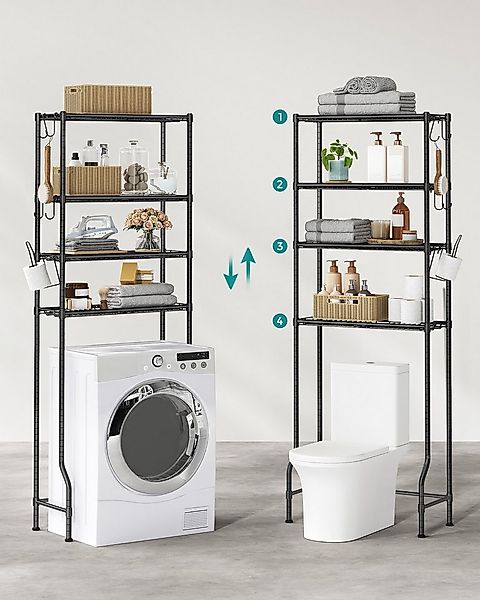 SONGMICS Badregal Badezimmerregal, 4-stöckiges Toilettenregal, verstellbare günstig online kaufen