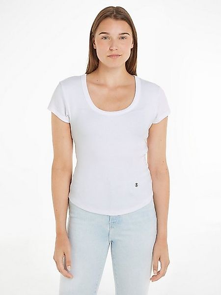 Tommy Hilfiger T-Shirt SLIM RIB SCOOP günstig online kaufen