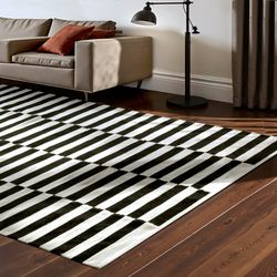 HANSE Home Wollteppich "Donna, schwarz-weiss" rechteckig 5 mm Höhe Handgewe günstig online kaufen