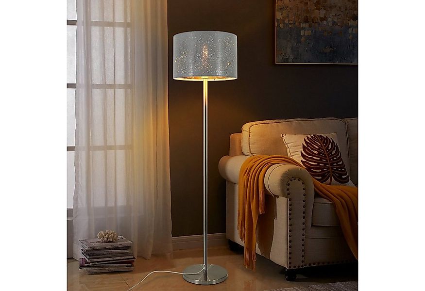 Nettlife Stehlampe Vintage Schwarz Sternenhimmel Stoffschirm E27 max.40W Wo günstig online kaufen