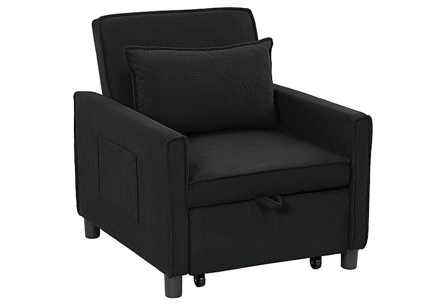 HOMCOM Sessel 3-in-1 Schlafsessel, Klappbett mit Bettfunktion, Lendenkissen günstig online kaufen