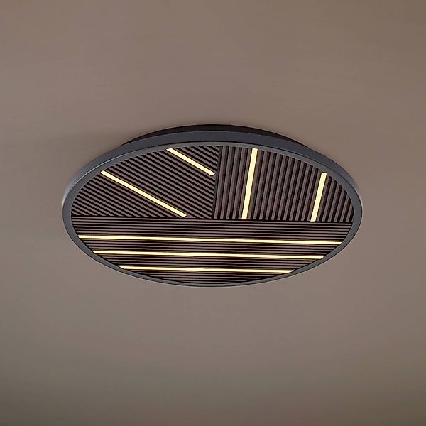 Lucande LED-Deckenlampe Orven, Holz, Ø 50 cm, dimmbar günstig online kaufen