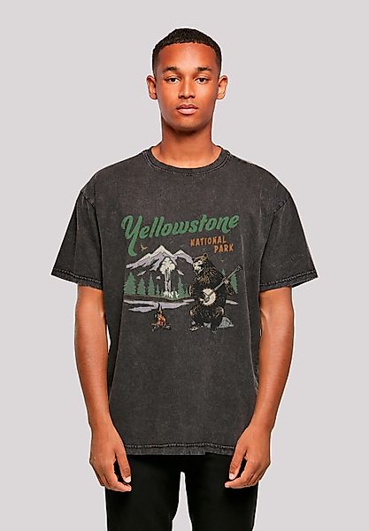 F4NT4STIC T-Shirt "US National Parks Yellowstone Bear Playing Banjo", Premi günstig online kaufen
