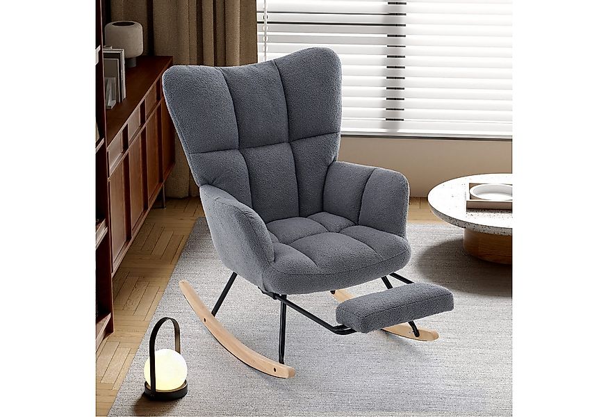 HAUSS SPOLE Schaukelstuhl Relaxsessel Schaukelsessel mit Fußstütze und Bode günstig online kaufen