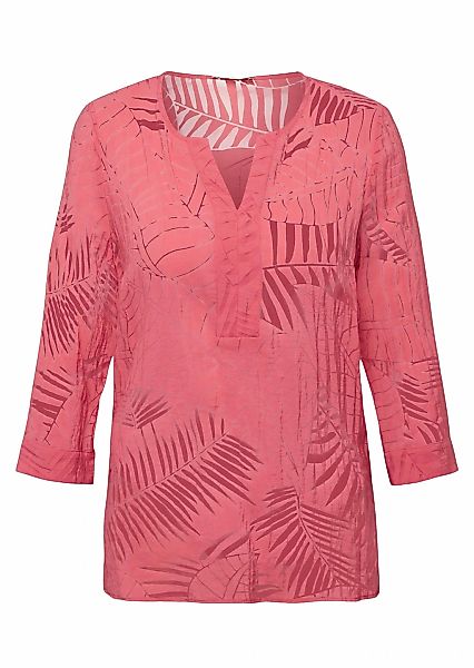 GOLDNER Kurzarmbluse "Kurzgröße Leger geschnittene Ausbrennerbluse" keine/n günstig online kaufen