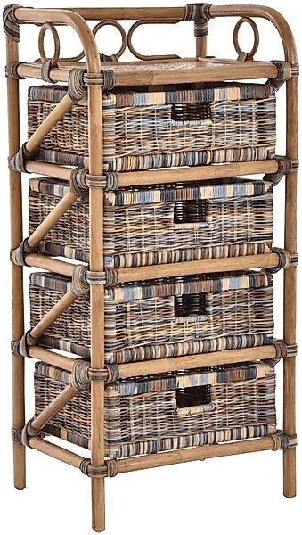 Krines Home Badregal Rattan Standregal Kommode günstig online kaufen