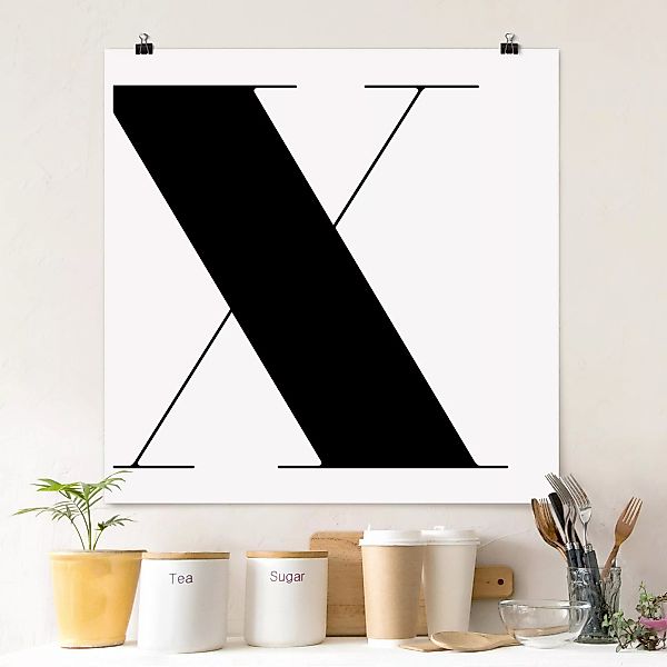 Poster - Quadrat Antiqua Letter X günstig online kaufen