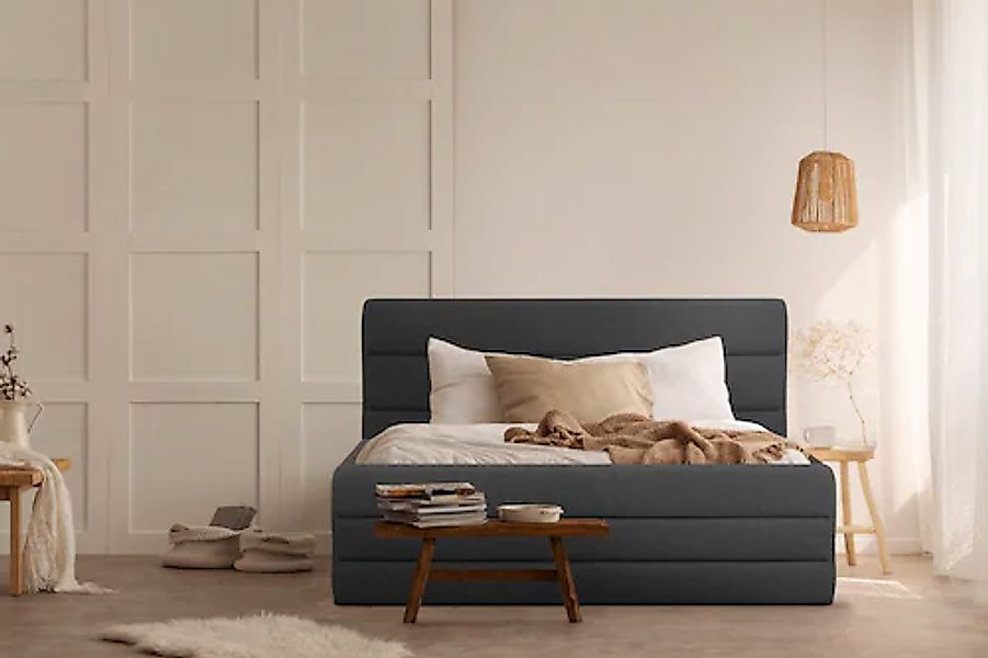 OTTO products Polsterbett "Merrit" Quernaht im Kopf- und Fußteil, in 5 Brei günstig online kaufen