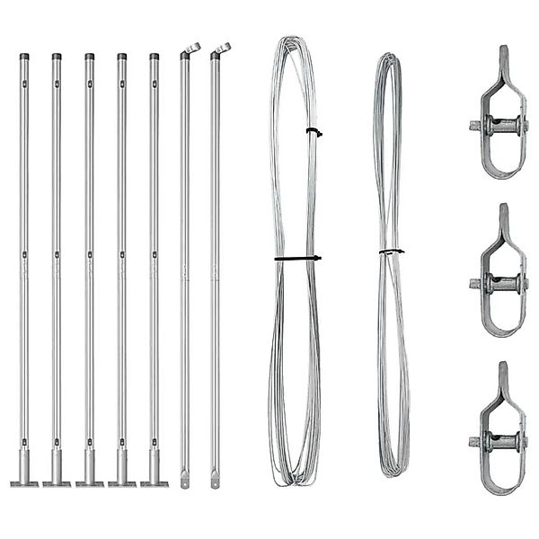 vidaXL Zaunpfosten 7 Stk Silber Stahl 42004322 günstig online kaufen