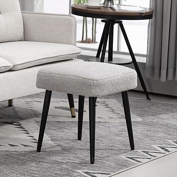 HOMCOM Fußhocker Sitzhocker quadratisch mit Kaschmir-Optik, Fußstütze mit S günstig online kaufen
