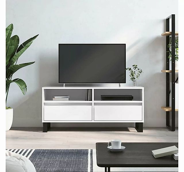 furnicato TV-Schrank Hochglanz-Weiß 100x34,5x44,5 cm Holzwerkstoff günstig online kaufen