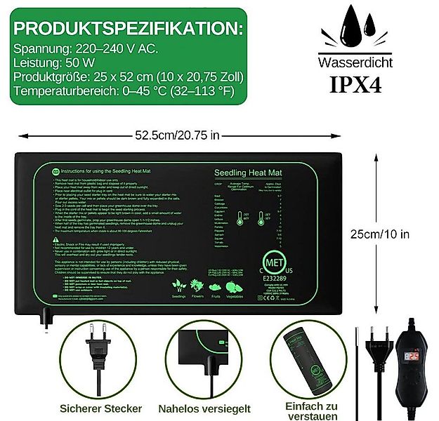 QUBEBU Heizmatten Gewächshaus Anzuchtgewächshaus Heizmatte Sämling Heizmatt günstig online kaufen