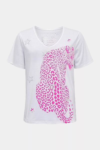 six-o-seven T-Shirt T-Shirt mit pinken Leopard-Print günstig online kaufen