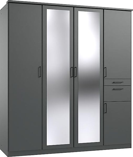 Drehtürenschrank 5-türig, inkl. 2 Spiegeltüre und 2 Schubladen HENNEF von W günstig online kaufen