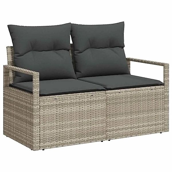 vidaXL Sofa Set 7-Tlg Hellgrau und Dunkelgrau Poly-Rattan 3346282 günstig online kaufen