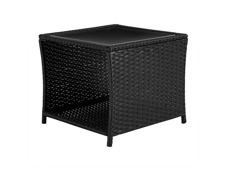 Woltu Gartentisch (1-St), mit Glasplatte offenem Fach, Balkontisch wetterfe günstig online kaufen