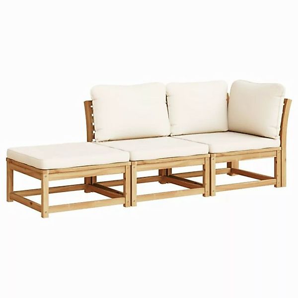 vidaXL Sofaelement 3-tlg. Garten-Lounge-Set mit Kissen Massivholz (1 St) günstig online kaufen