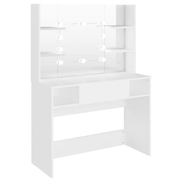 vidaXL Schminktisch mit LED-Beleuchtung 100x40x135 cm MDF Weiß günstig online kaufen