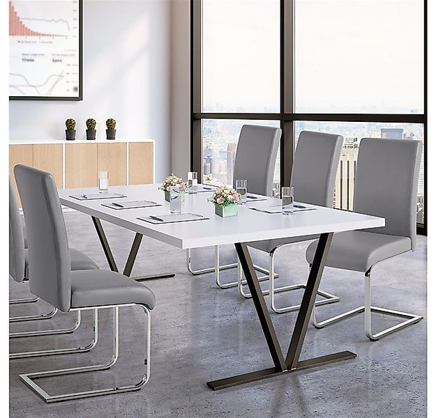 Yaheetech Esszimmerstuhl 2/4/6-er Küchenstuhl (4 St), Schwinger Polsterstuh günstig online kaufen