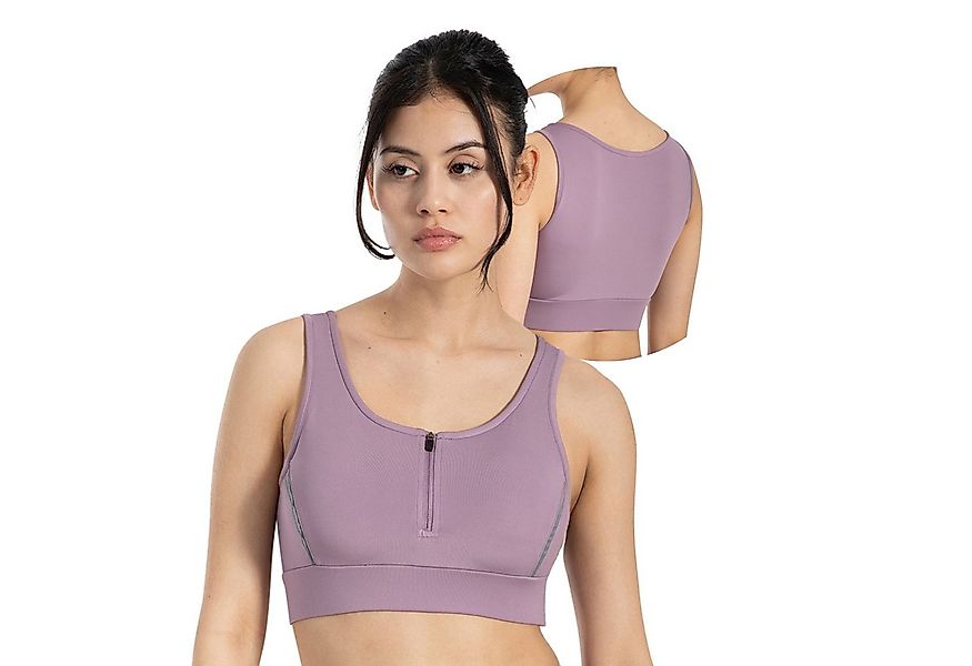 Smilodox Sport-BH Kathi, Bra mit Zip-Front, integriertem Cup & reflektieren günstig online kaufen