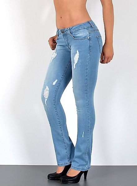 ESRA Bootcut-Jeans Damen Schlaghose Bootcut Jeans Damen Stretch Hose bis Üb günstig online kaufen