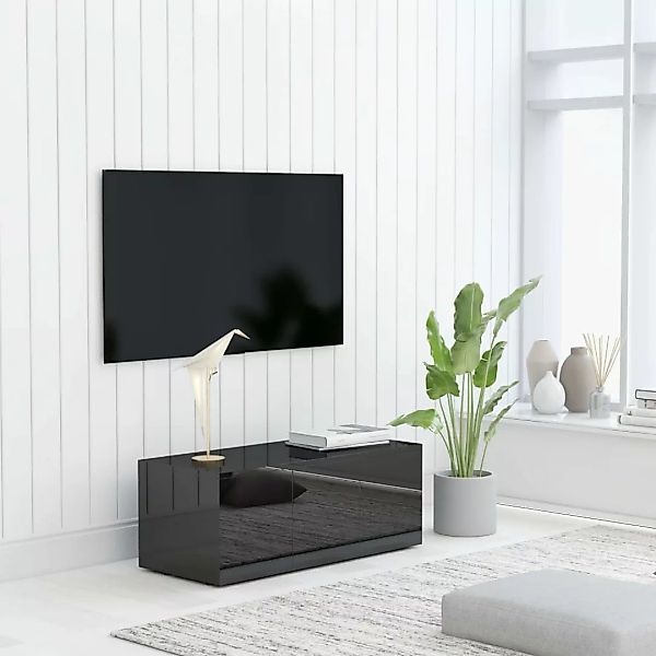 Tv-schrank Hochglanz-schwarz 80x34x30 Cm Spanplatte günstig online kaufen