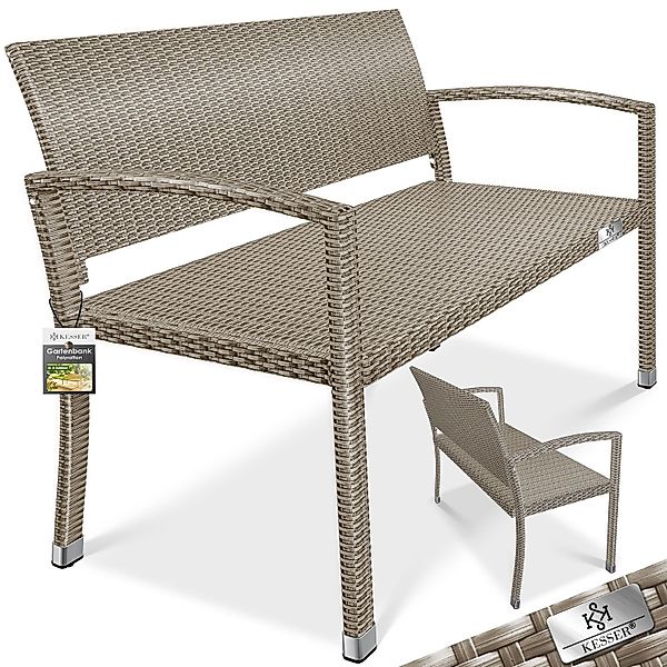 KESSER Gartenbank, Polyrattan 2-Sitzer Wetterfest, Rattan-Sitzbank günstig online kaufen