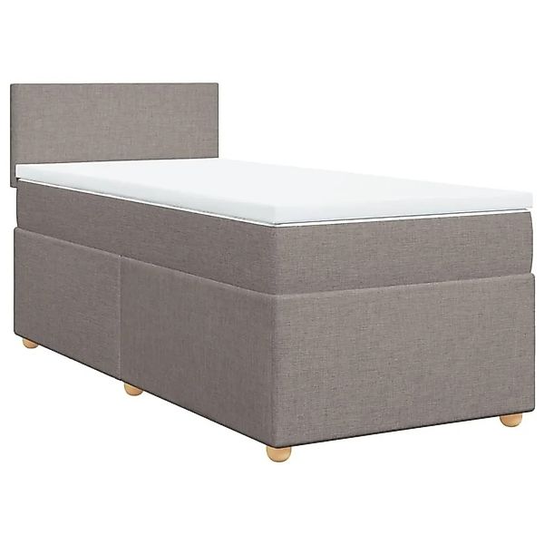 vidaXL Boxspringbett mit Matratze Taupe 100x200 cm Stoff 3288888 günstig online kaufen
