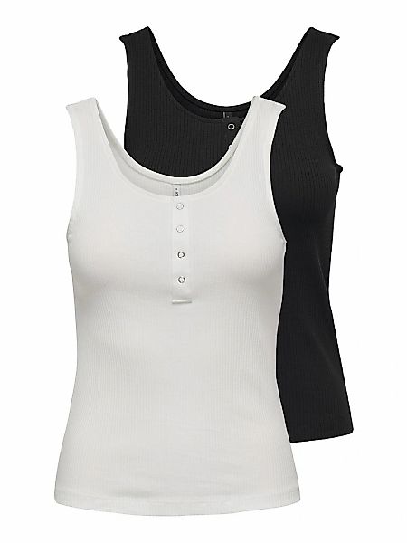 ONLY Ripptanktop "ONLSIMPLE LIFE S/L BUTTON TOP JRS CS 2PK" Packung, 2 Stk. günstig online kaufen