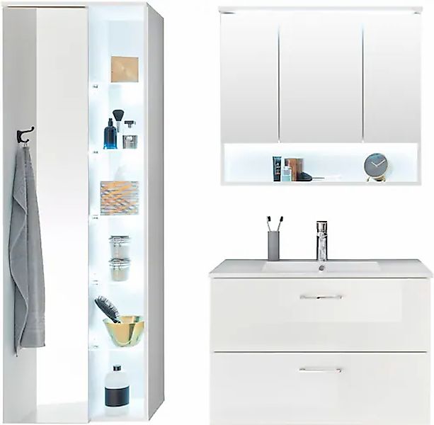 BASIC by Balculina Badmöbel-Set »Best80«, (3 St.), Breite 165 cm,Badezimmer günstig online kaufen