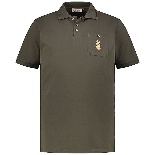 Hubertus Poloshirt aus Baumwolle Farbe oliv Größe: 5XL günstig online kaufen
