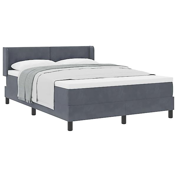 vidaXL Boxspringbett mit Matratze Dunkelgrau 190 x 140 cm Polyester 3341463 günstig online kaufen