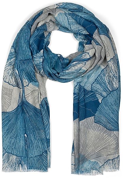 styleBREAKER Modeschal Langer Schal Ginkgo Leaves, günstig online kaufen