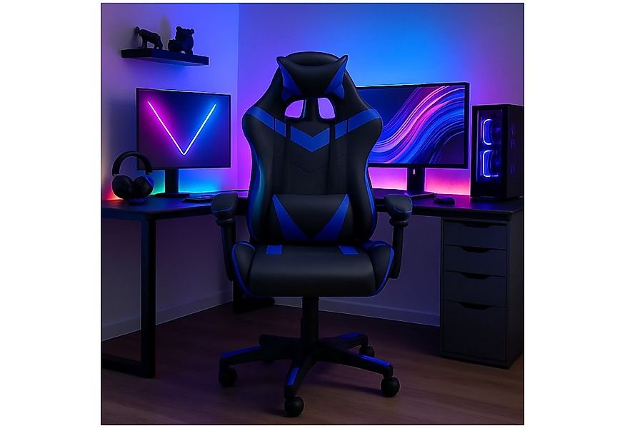 HTI-Living Schreibtischstuhl Schreibtischstuhl Krit Schwarz-Blau (Stück, 1 günstig online kaufen