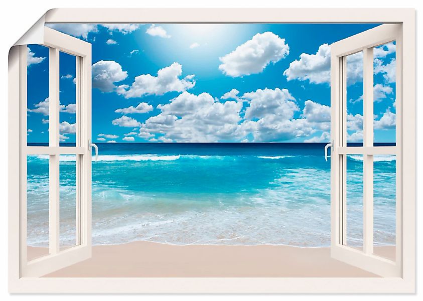 Artland Wandbild "Fensterblick Großartige Strandlandschaft" Fensterblick 1 günstig online kaufen